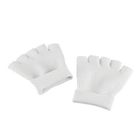 

1 Pair Women s Five Toe Socks Gel Heelless Boat Socks SPA Socks(White One Size)