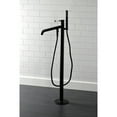 thumbnail image 2 of Kingston Brass KS8130DPL Paris Freestanding Tub Faucet with Hand Shower, Matte Black, 2 of 6