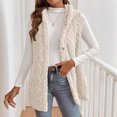 thumbnail image 2 of Enjoytime Womens Cardigan Solid Color Double Sided Sleeveless Button Down Jacket with Hooded Casual Warm Winter Coats 2025 Beige M, 2 of 8