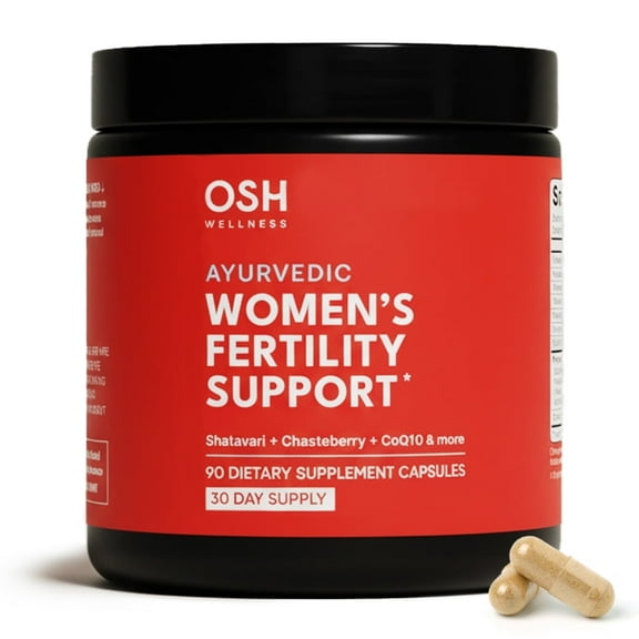 Ayurvedic Fertility Supplements for Women | Support Ovulation | Conception for Women | Egg Quality | Maca Root, Chasteberry, & Vitamins | Vegan | 90 Capsules - OSH Wellness