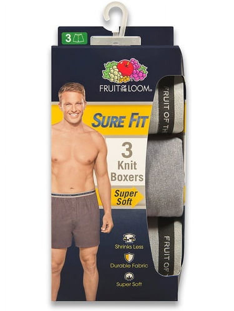 Fruit of the Loom Men's Knit Boxers 6-pack SURE FIT Size 2X