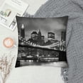 thumbnail image 2 of COMIO  Night Scene Throw Pillow Covers Brooklyn Bridge Skyline New York City Pillowcases Cushion Cover for Men Women Sofa Bed, 2 of 5