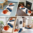 thumbnail image 5 of 2'x6' Rug Runners for Hallways Kitchen, Navy Blue Burnt Orange Non Slip Entryway Beside Floor Carpet Runner, Retro Geometric Modern Washable Laundry Room Bedroom Throw Rugs Mat for Family Pet, 5 of 8