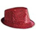 thumbnail image 3 of Chapeau Fedora à Sequins (Rouge), 3 of 3