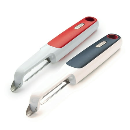 

Zyliss Smooth Glide 2 Piece Peeler Set Peel Fruits and Vegetables - Comfy Ergonomic Grip - Red/Grey