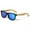 Blue Lens with Light Brown, variant on Bamboo Polarized Sunglasses Wooden Wood Men Women Retro Vintage Glasses