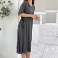 thumbnail image 6 of Cavosen Long Nightgowns for Women Lightweight Loose Nightgown Pocketed V Neck Sleep Dress Solid Soft Sleepwear, 6 of 8