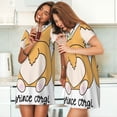 thumbnail image 4 of Fotbe Prince Corgi Dog Bata de Dormir para Mujer con Estampado, Camisón de Algodón de Manga Corta, Ropa de Dormir Casual, 4 of 6