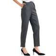 thumbnail image 4 of Pantalones elegantes de cintura alta para mujer INSPIRE CHIC con bolsillos, tobillo gris oscuro, 4 of 6