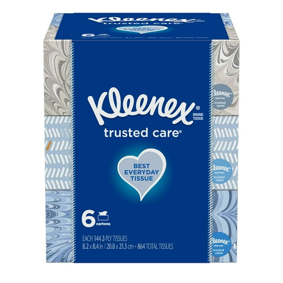 Pañuelos faciales Kleenex Trusted Care Everyday, 6 cajas