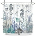 thumbnail image 7 of Beach Theme Shower Curtain Nautical Coastal Ocean Seashell Fabric Bathroom Curtain, Stylish Bathroom Accessories For Fun Home Decor Bathroom Decor 66x72in, 7 of 7