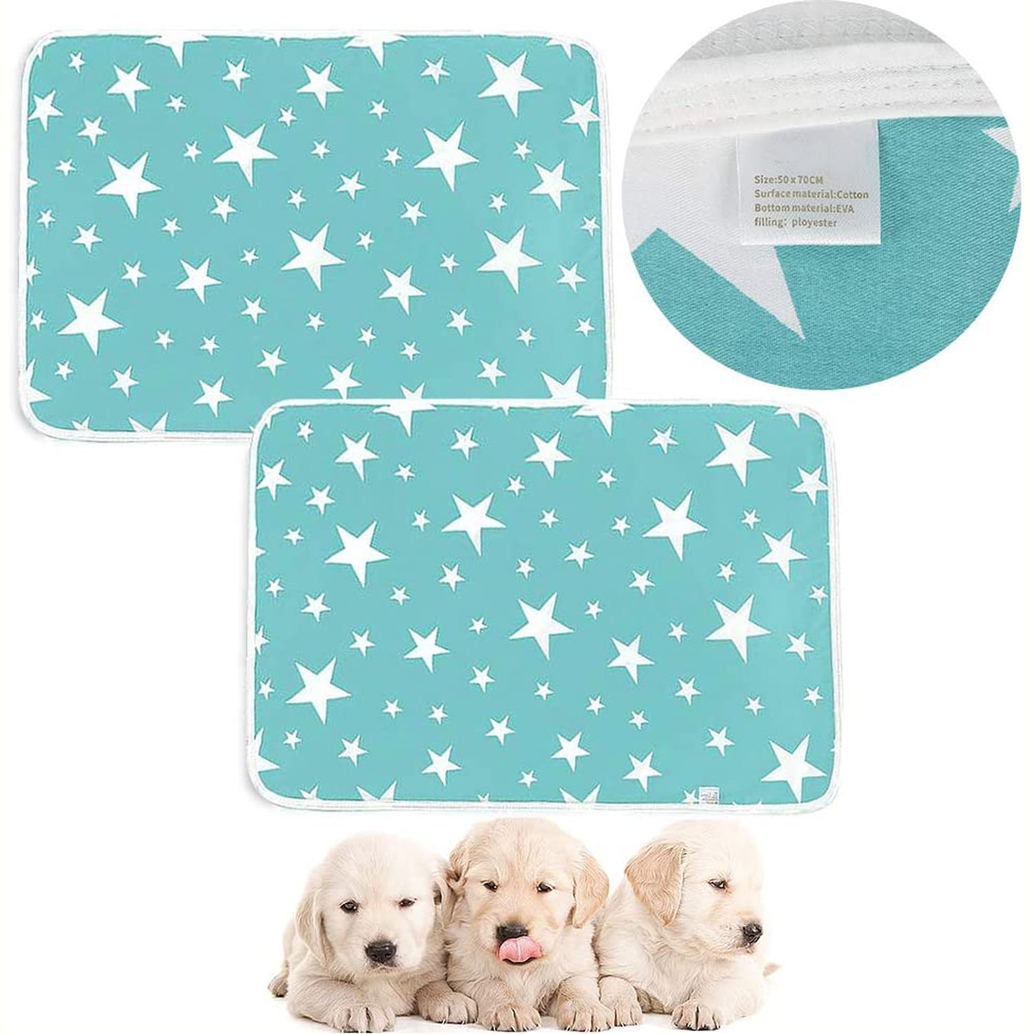 2Pack Washable Reusable Puppy Pad Super Absorbent Puppy Mat Quick Dry
