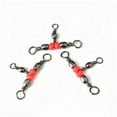 thumbnail image 6 of 3 Way T-Turn Barrel Swivels Fishing Tackle, Brass Barrel Triple Swivel Cross Line 3 Way Barrel Fishing Connector with Red Fishing Beads for Freshwater Saltwater Test 20-100LB 50Pcs, 6 of 9