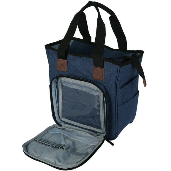 ODOMY Knitting Bag,Storage Knitting Bag Portable Knitting Tote Bag Crochet Storage Organizer for Carrying Sewing Accessories