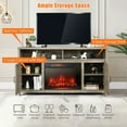 thumbnail image 6 of Gymax 59'' Fireplace TV Stand W/ 25'' 1350W Electric Fireplace Heater Natural, 6 of 10