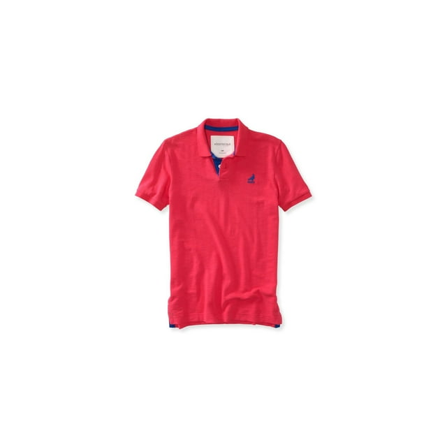 Polo de rugby con logo bordado Aeropostale para hombre, rosa, mediano Aeropostale polo, rugbi