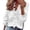 White, variant on Womens Shirts Tops for WomenButton Down Blouse Long Sleeve Ruffle Blouse Solid Colour Comfort Shirt Plus Size Dress Shirts