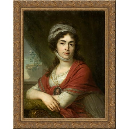 Maria Norova 24x20 Gold Ornate Wood Framed Canvas Art by Vladimir Borovikovsky