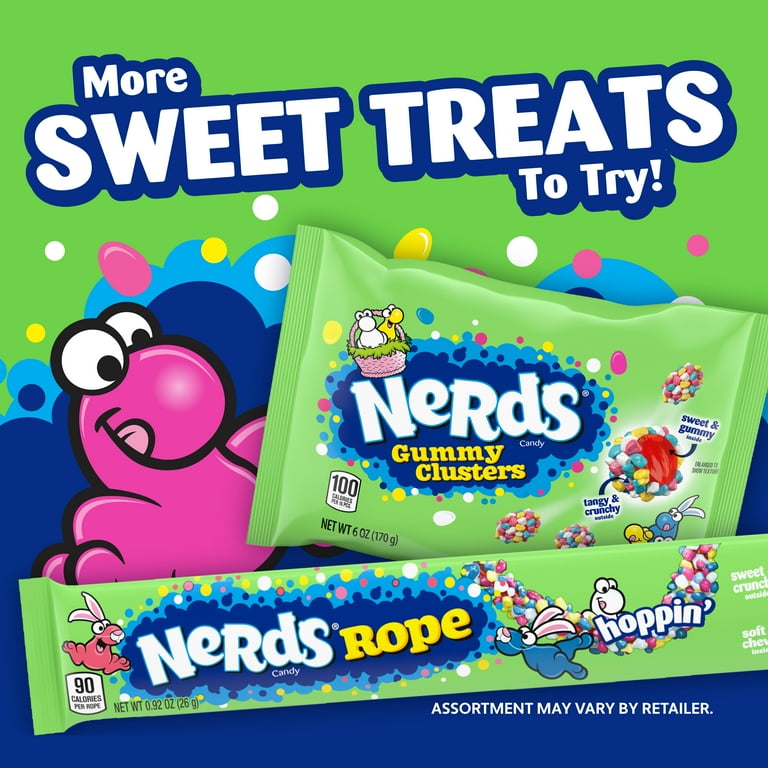 NERDS Hoppin' Gummy Clusters 3 oz Sharepack with Colorful Rainbow