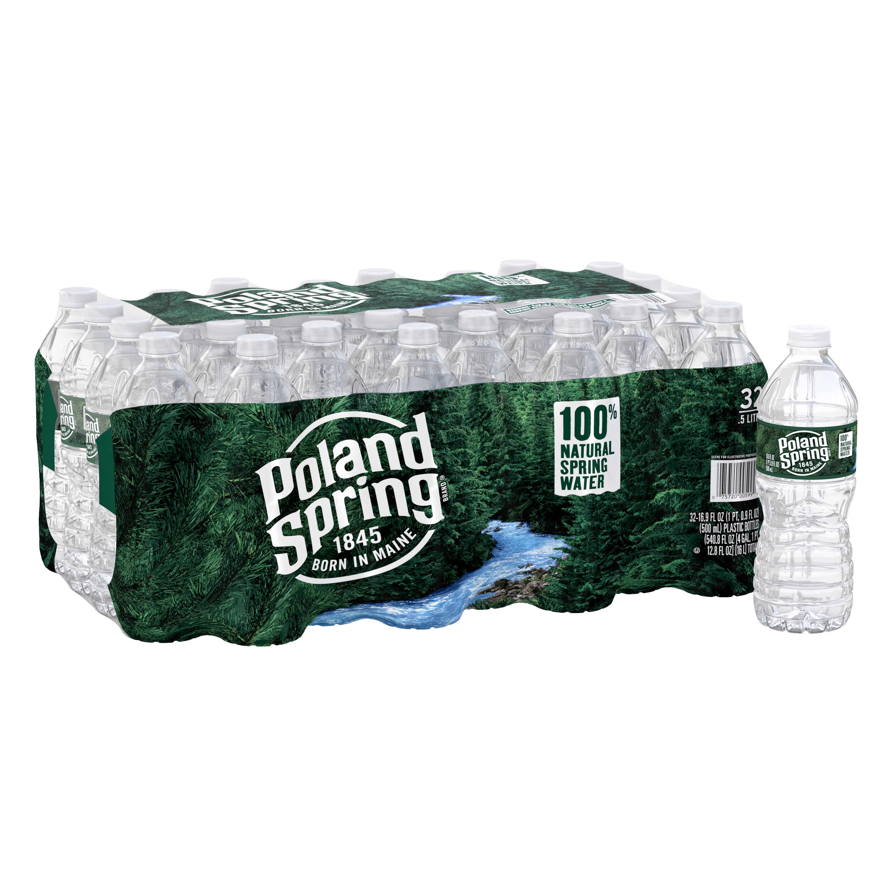 POLAND SPRING Brand 100 Natural Spring Water, 16.9ounce plastic