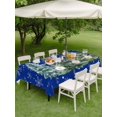 thumbnail image 3 of Outdoor Tablecloth with Umbrella Hole and Zipper, Blue Christmas Tree Rectangle Table Cloth 60x120 Inch Waterproof Tablecloth, Xmas Trees Snowflake Winter Picnic Table Cover for Patio Camping, 3 of 7