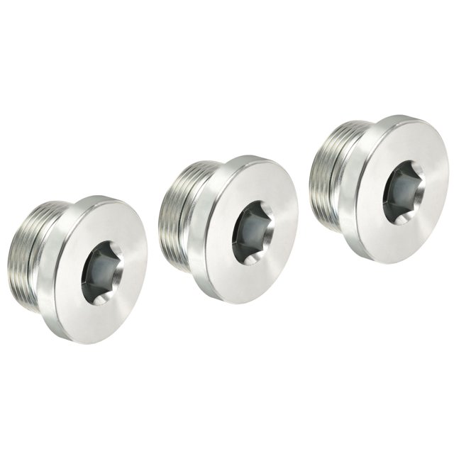 Tapa de ajuste de cabeza hexagonal interna Uxcell, tapón de socket de acero con rosca macho para terminar el extremo del tubo M30*1.5 3