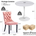 thumbnail image 3 of Kitchen Table and Chairs for 2, 24" Dining Table Set for 2 with Velvet Upholstered Chairs, 3 Piece Round Kitchen Table Set, Dining Room Table Set for Small Space, Apartment, 3 of 7