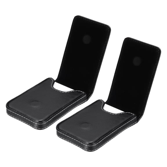 Uxcell Business Card Holder, 2 Pcs PU Leather Business Card Pocket, Black