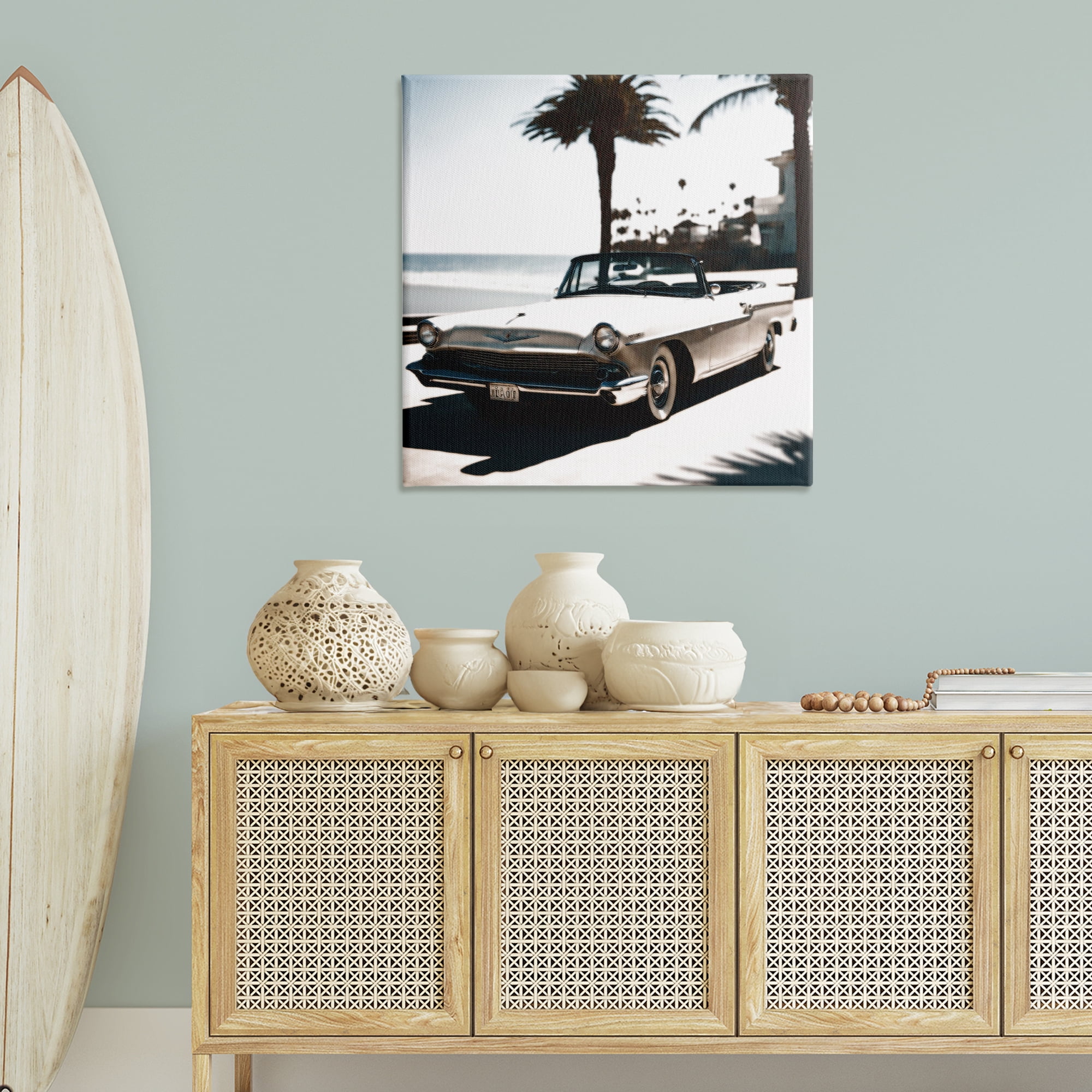 Stupell Industries California Cruise Antique Car Transportation Painting Wrapped Canvas Art Print Wall Art, 36 x 36