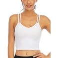 thumbnail image 2 of SHCKE Cross Back Sport Bras For Women Longline Workout Bras Strappy Back Wirefree Yoga Camisole Crop Top, 2 of 6