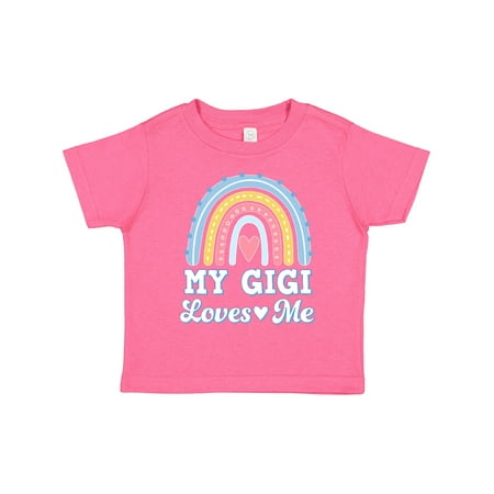 

Inktastic My Gigi Loves Me Retro Rainbow Gift Toddler Toddler Girl T-Shirt