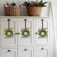 thumbnail image 4 of 4 Sets Mini Christmas Wreath for Cabinets 5.9 Inch Artificial Cypress Cedar Wreath with Vintage Cow Bells Ribbon for Xmas DIY Craft Kitchen Chair Window Fireplace Wall Decor, 4 of 7