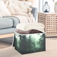 thumbnail image 3 of Yayeee Collapsible Cube Storage Bin with Lid Fabric Closet Decorative Basket with Handles, Green Forest, 3 of 7
