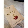 thumbnail image 5 of Gold Wire Wrapped Carnelian Healing Crystal Round Necklace Gold tone Handmade, 5 of 10