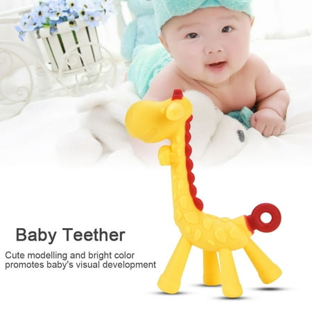 Giraffe Baby Toy - Aramox Healthy Food Grade Silicone Baby Teether Giraffe Modelling Infant Teething Chew Toys , Baby Teething Chew Toys, Silicone Baby Teether