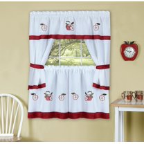 Traditional Elegance Gala Embellished Cottage Window Curtain Set 58x36