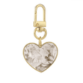 thumbnail image 1 of Grey Polluted Dirty Rough Paper Texture Gold Heart Keychain Metal Keyring Holder, 1 of 3