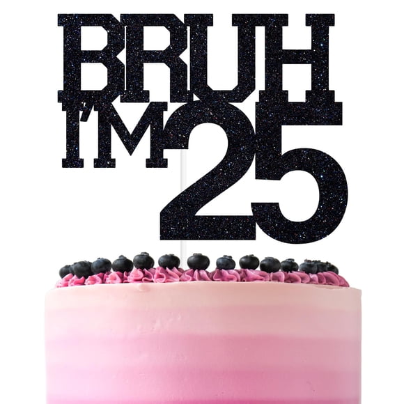 Brocha negra con purpurina ZACHAKO para decoración de tartas I'm 25 Happy 25th