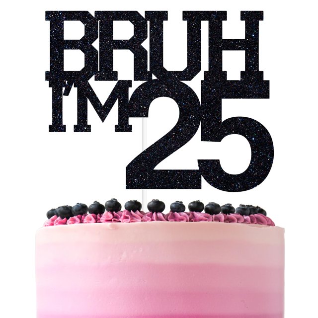 Brocha negra con purpurina ZACHAKO para decoración de tartas I'm 25 Happy 25th