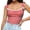 Red, variant on Womens Tank Top Women's Plaid Gingham Square Neck Lace Trim Crop Tank Cami Tops for Women Khaki L
