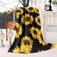 thumbnail image 2 of Black Sunflower Pattern Blanket,Comfortable Soft Lamb Wool Throw Blanket,All Season,Warm Lightweight Blankets for Sofa Bed Couch Living Room Chair,60"x80", 2 of 4