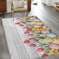 thumbnail image 3 of Easter 3'x5' Washable Rug, Retro Spring Bunny Eggs Tulip Farm Wooden Grain Non-Slip Area Rugs for Entryway Kitchen Classroom, StainResistant Dorm Throw Carpet, Low Pile Soft Indoor Floor Mat, 3 of 9