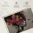 thumbnail image 6 of Elephant Stock Fluttering Afro Pop Wall Art - Horizontal Canvas Wall Art - Living Room Wall Decor - People Canvas - Blue And Black Decor - 51" x 34", 6 of 8