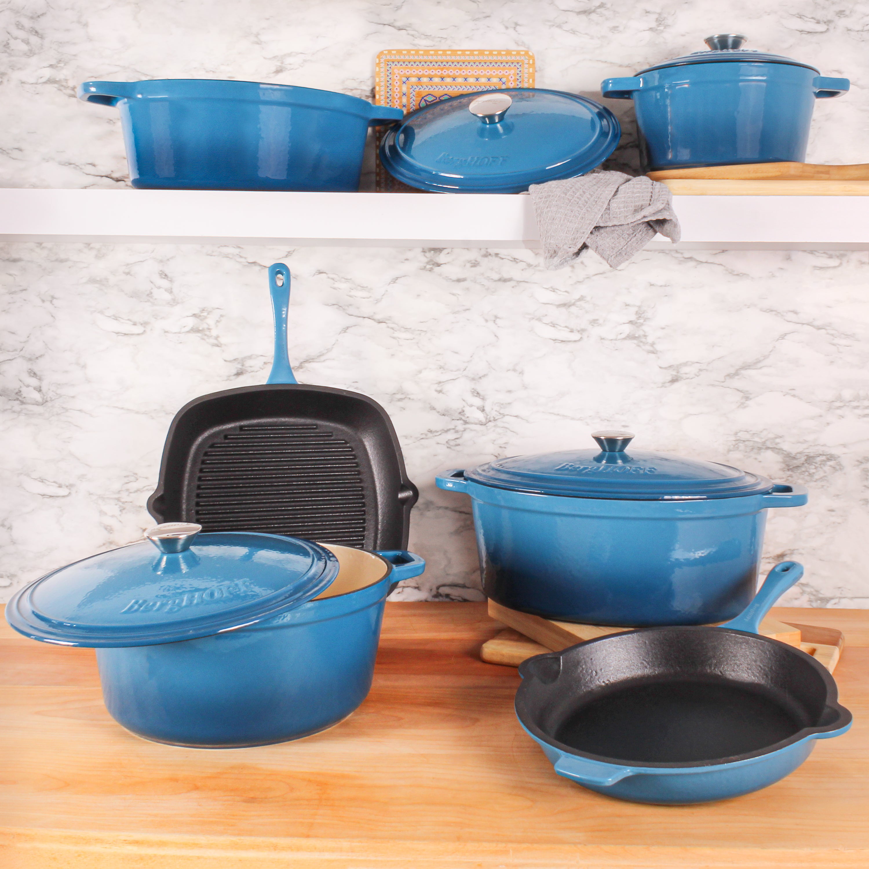 Berghoff Neo 3pc Cast Iron Cookware Set, 3qt. Covered Dutch Oven & 10 Fry  Pan, Oyster : Target