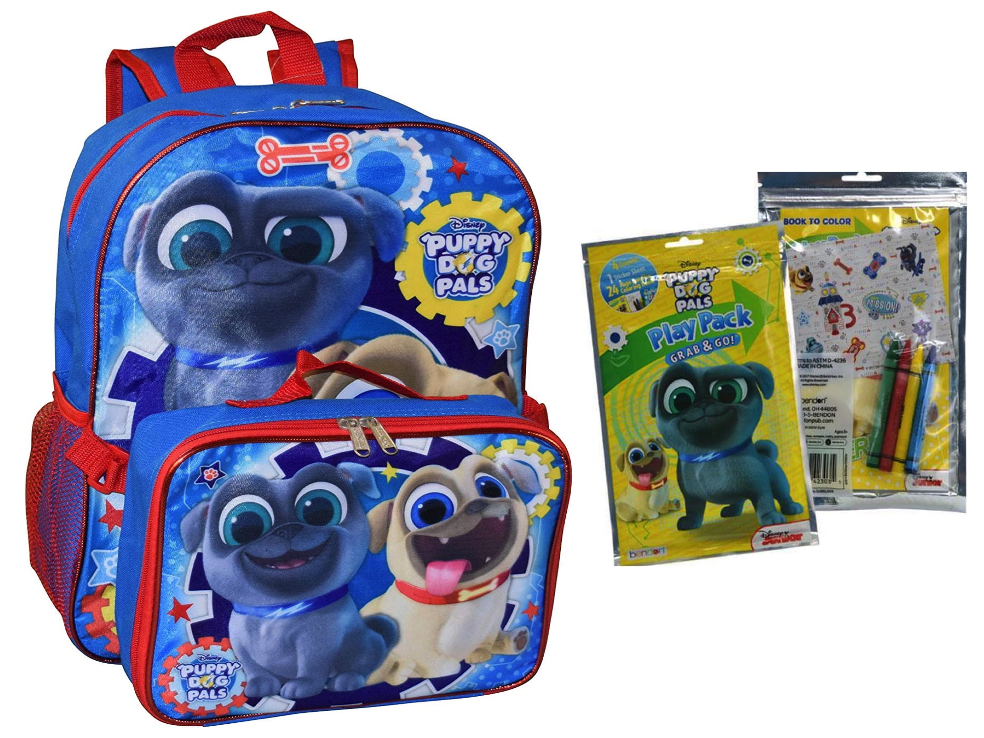puppy dog pals backpack and lunch box