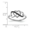 thumbnail image 2 of 14k White Gold With Black and White Diamond Triple Love Heart Ring Size 7 Jewelry for Women, 2 of 7