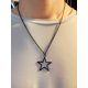 thumbnail image 1 of Vintage Gothic Style Black Geometric Circle & Hollow Pentagram Pendant Necklace, Large Star Chain For Women And Men, 1 of 4