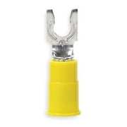 Fork Terminal,Lockng,#6 Stud,Yellow,PK50