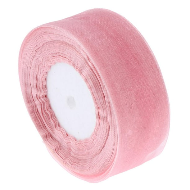 Cinta para manualidades Colcomx Cinta de organza transparente 1.5 pulgadas brillante Rosa empolvado