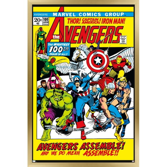 Marvel Comics - Avengers #100 Wall Poster, 14.725" x 22.375" Framed